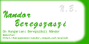 nandor beregszaszi business card