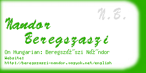 nandor beregszaszi business card